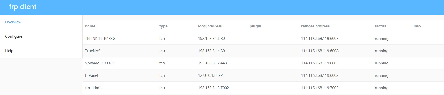 frp内网穿透将你的本地服务器映射到外网